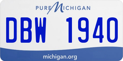 MI license plate DBW1940