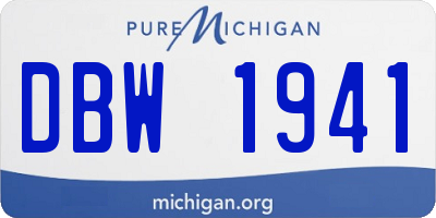 MI license plate DBW1941