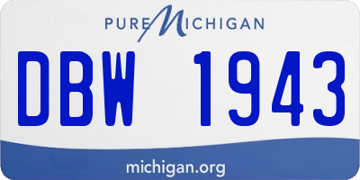 MI license plate DBW1943