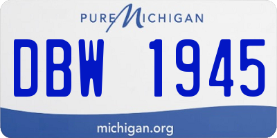 MI license plate DBW1945
