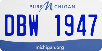 MI license plate DBW1947