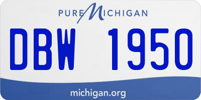 MI license plate DBW1950