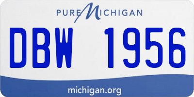 MI license plate DBW1956