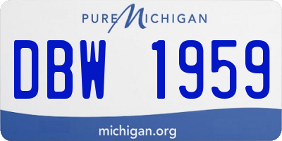 MI license plate DBW1959