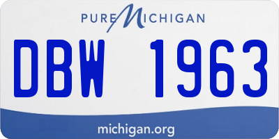 MI license plate DBW1963
