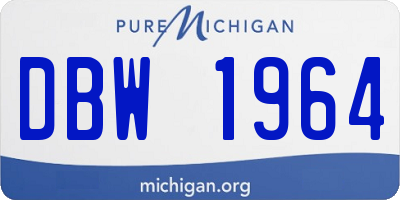 MI license plate DBW1964