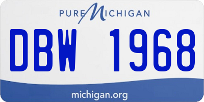 MI license plate DBW1968