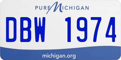 MI license plate DBW1974