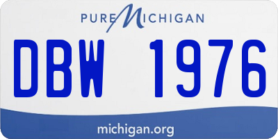 MI license plate DBW1976