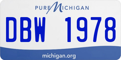 MI license plate DBW1978
