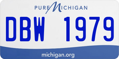 MI license plate DBW1979
