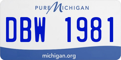 MI license plate DBW1981