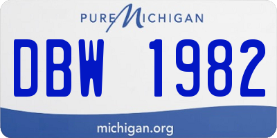 MI license plate DBW1982