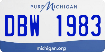 MI license plate DBW1983