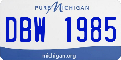 MI license plate DBW1985