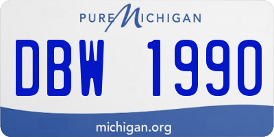 MI license plate DBW1990