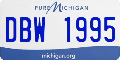 MI license plate DBW1995