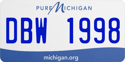MI license plate DBW1998