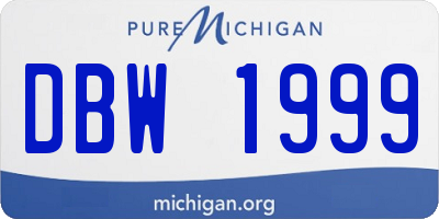 MI license plate DBW1999