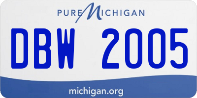 MI license plate DBW2005