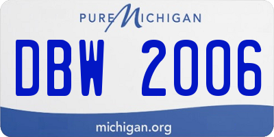 MI license plate DBW2006
