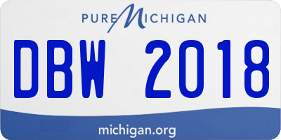 MI license plate DBW2018
