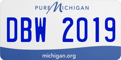 MI license plate DBW2019