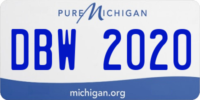 MI license plate DBW2020