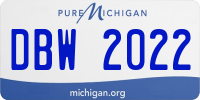 MI license plate DBW2022
