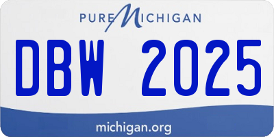 MI license plate DBW2025