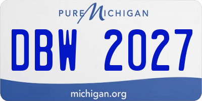 MI license plate DBW2027