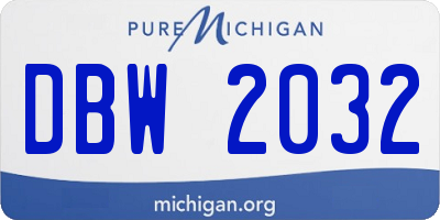 MI license plate DBW2032