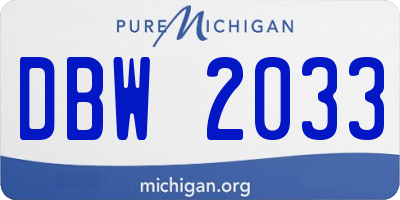 MI license plate DBW2033