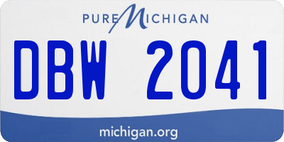 MI license plate DBW2041