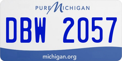 MI license plate DBW2057