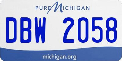 MI license plate DBW2058