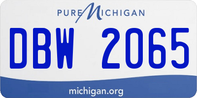 MI license plate DBW2065