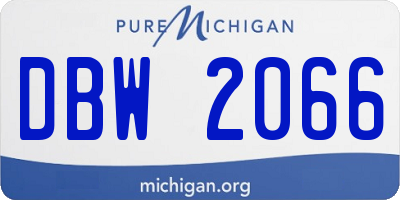 MI license plate DBW2066
