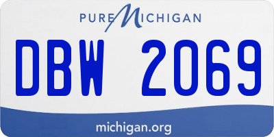 MI license plate DBW2069
