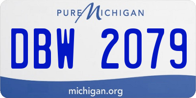 MI license plate DBW2079