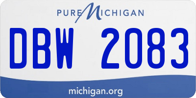 MI license plate DBW2083