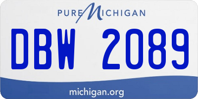 MI license plate DBW2089