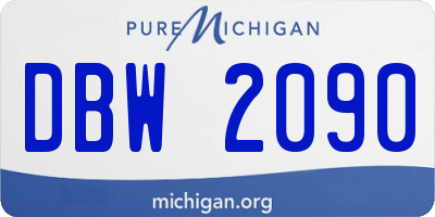MI license plate DBW2090