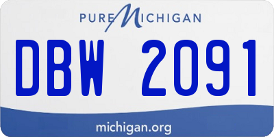 MI license plate DBW2091