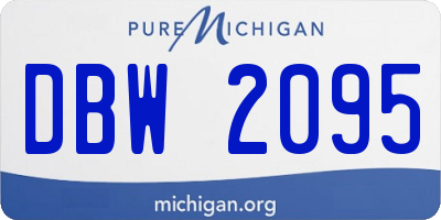 MI license plate DBW2095