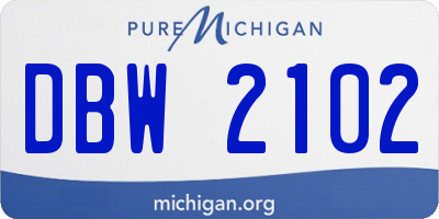 MI license plate DBW2102