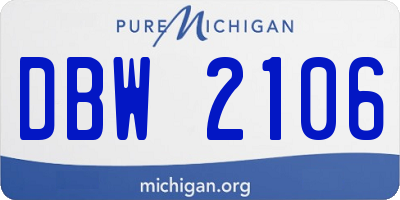 MI license plate DBW2106
