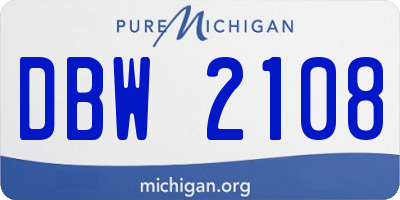 MI license plate DBW2108