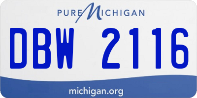 MI license plate DBW2116
