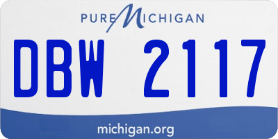 MI license plate DBW2117